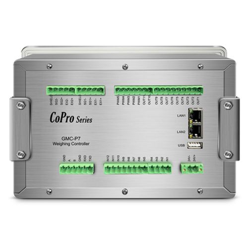 GMC-P7 FB Indicador Inox, salida analoga, modbus TCP, RS232/485, Tactil, IP65, 24 VDC+Soporte escritorio/pared